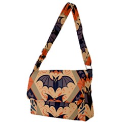 Bat Pattern Full Print Messenger Bag (s) by Valentinaart