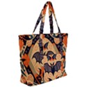 Bat pattern Zip Up Canvas Bag View2