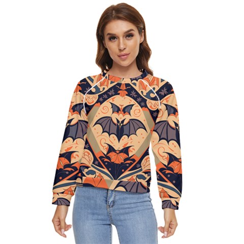 Bat Pattern Women s Long Sleeve Raglan T-shirt by Valentinaart