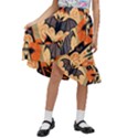 Bat pattern Kids  Ruffle Flared Wrap Midi Skirt View1