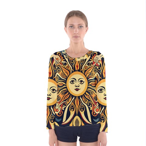 Boho Sun Women s Long Sleeve T-shirt by Valentinaart