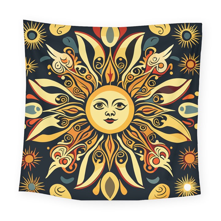 Boho sun Square Tapestry (Large)