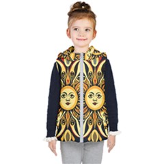 Boho Sun Kids  Hooded Puffer Vest by Valentinaart