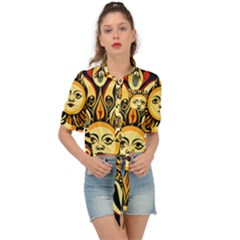 Boho Sun Tie Front Shirt  by Valentinaart