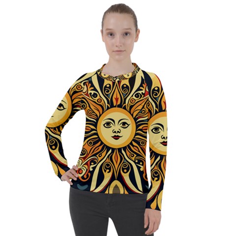 Boho Sun Women s Pique Long Sleeve T-shirt by Valentinaart