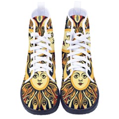 Boho Sun Men s High-top Canvas Sneakers