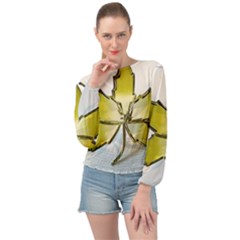 Life Is Beautiful And Green Banded Bottom Chiffon Top