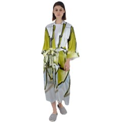 Life Is Beautiful And Green Maxi Satin Kimono