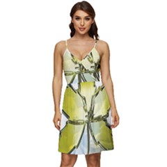 Life Is Beautiful And Green V-neck Pocket Summer Dress  by Humidesigner786