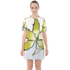 Life Is Beautiful And Green Sixties Short Sleeve Mini Dress by Humidesigner786