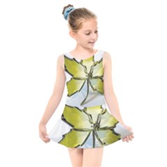 Life Is Beautiful And Green Kids  Skater Dress Swimsuit by Humidesigner786