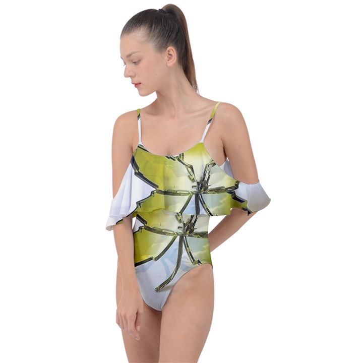 Life is beautiful and green Drape Piece Swimsuit