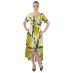 Life Is Beautiful And Green Front Wrap High Low Dress by Humidesigner786