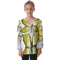 Life Is Beautiful And Green Kids  V Neck Casual Top by Humidesigner786