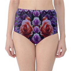 Night So Peaceful In The World Of Roses Classic High-waist Bikini Bottoms by pepitasart