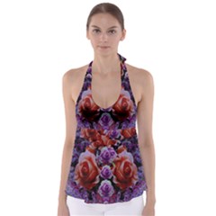 Night So Peaceful In The World Of Roses Tie Back Tankini Top by pepitasart