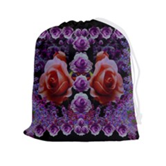 Night So Peaceful In The World Of Roses Drawstring Pouch (2xl) by pepitasart