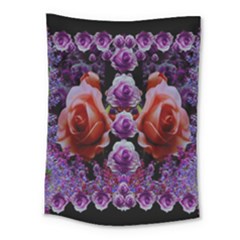 Night So Peaceful In The World Of Roses Medium Tapestry