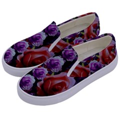 Night So Peaceful In The World Of Roses Kids  Canvas Slip Ons by pepitasart