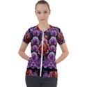 Night So Peaceful In The World Of Roses Short Sleeve Zip Up Jacket View1