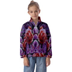 Night So Peaceful In The World Of Roses Kids  Half Zip Hoodie