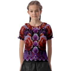 Night So Peaceful In The World Of Roses Kids  Frill Chiffon Blouse by pepitasart