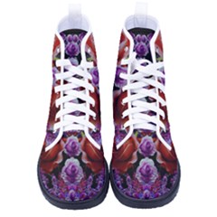 Night So Peaceful In The World Of Roses Men s High-top Canvas Sneakers