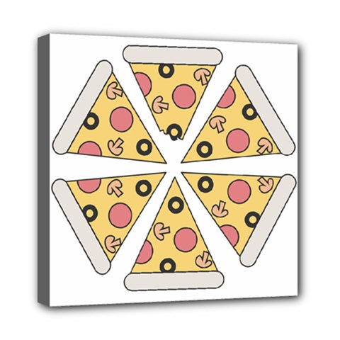 Pizza-slice-food-italian Mini Canvas 8  X 8  (stretched) by Cowasu