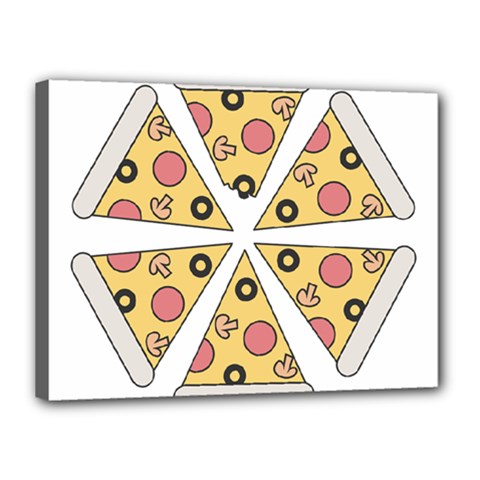 Pizza-slice-food-italian Canvas 16  X 12  (stretched) by Cowasu