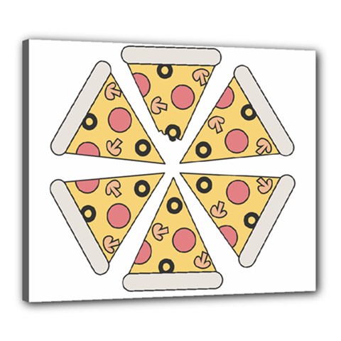 Pizza-slice-food-italian Canvas 24  X 20  (stretched) by Cowasu