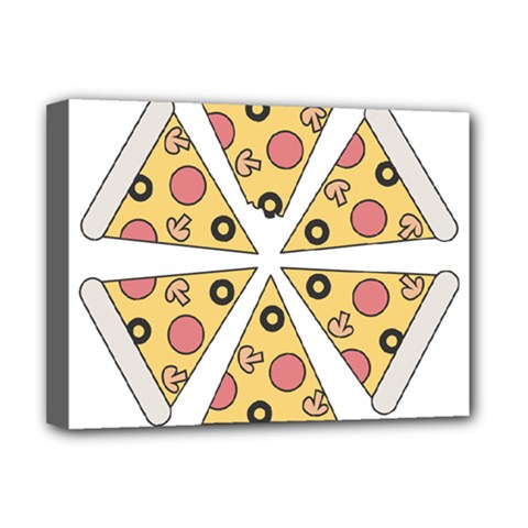 Pizza-slice-food-italian Deluxe Canvas 16  X 12  (stretched)  by Cowasu