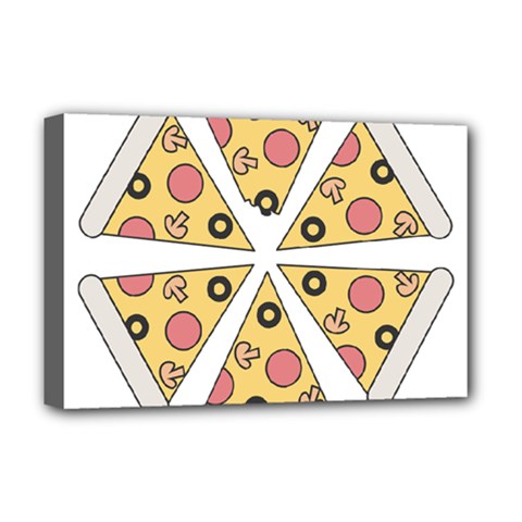 Pizza-slice-food-italian Deluxe Canvas 18  X 12  (stretched) by Cowasu