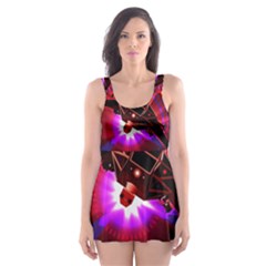 Science-fiction-cover-adventure Skater Dress Swimsuit by Cowasu