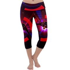 Science-fiction-cover-adventure Capri Yoga Leggings by Cowasu