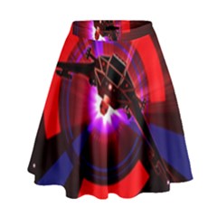 Science-fiction-cover-adventure High Waist Skirt by Cowasu