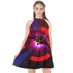 Science-fiction-cover-adventure Halter Neckline Chiffon Dress  by Cowasu