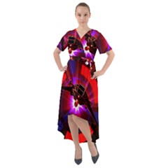 Science-fiction-cover-adventure Front Wrap High Low Dress by Cowasu