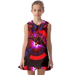 Science-fiction-cover-adventure Kids  Pilgrim Collar Ruffle Hem Dress by Cowasu