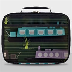 Narrow-boats-scene-pattern Full Print Lunch Bag by Cowasu