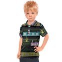 Narrow-boats-scene-pattern Kids  Polo T-Shirt View1