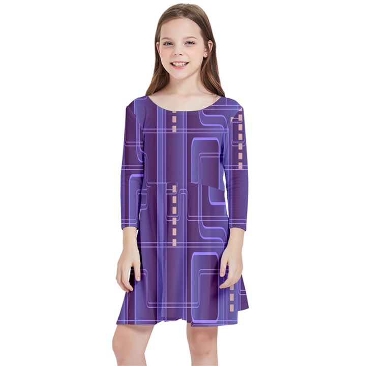 Background-non-seamless-pattern Kids  Quarter Sleeve Skater Dress