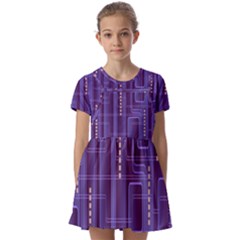 Background-non-seamless-pattern Kids  Short Sleeve Pinafore Style Dress by Cowasu