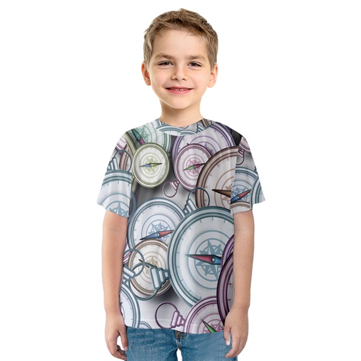 Compass-direction-north-south-east Kids  Sport Mesh T-Shirt