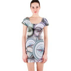 Compass-direction-north-south-east Short Sleeve Bodycon Dress by Cowasu