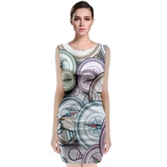 Compass-direction-north-south-east Classic Sleeveless Midi Dress by Cowasu