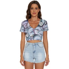 Compass-direction-north-south-east V-neck Crop Top by Cowasu