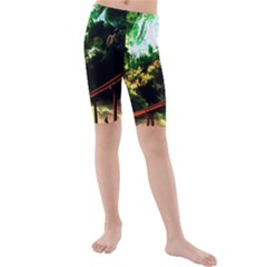 Science-fiction-forward-futuristic Kids  Mid Length Swim Shorts by Cowasu