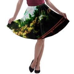 Science-fiction-forward-futuristic A-line Skater Skirt by Cowasu