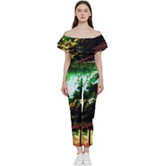 Science-fiction-forward-futuristic Bardot Ruffle Jumpsuit by Cowasu