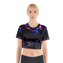 Science-fiction-sci-fi-forward Cotton Crop Top by Cowasu